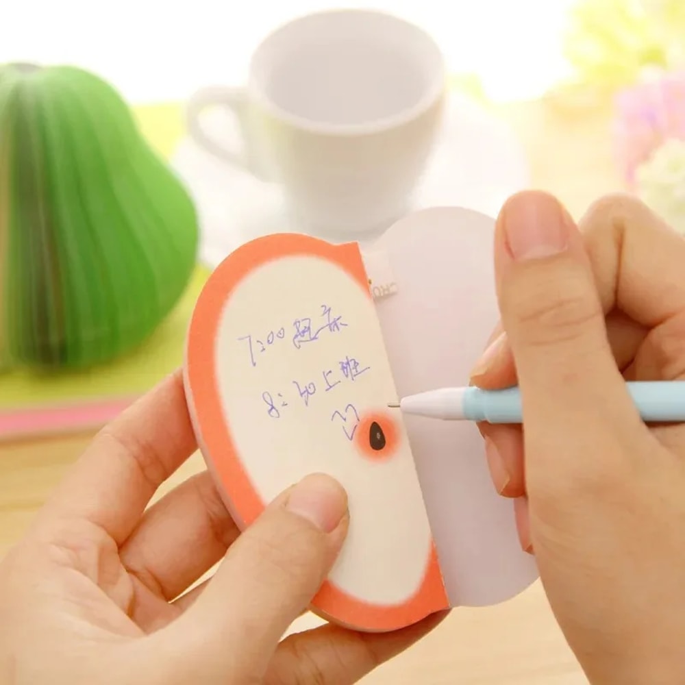 Apple Sticky Notes Memo Pad Cute Fruit Desk Accessory