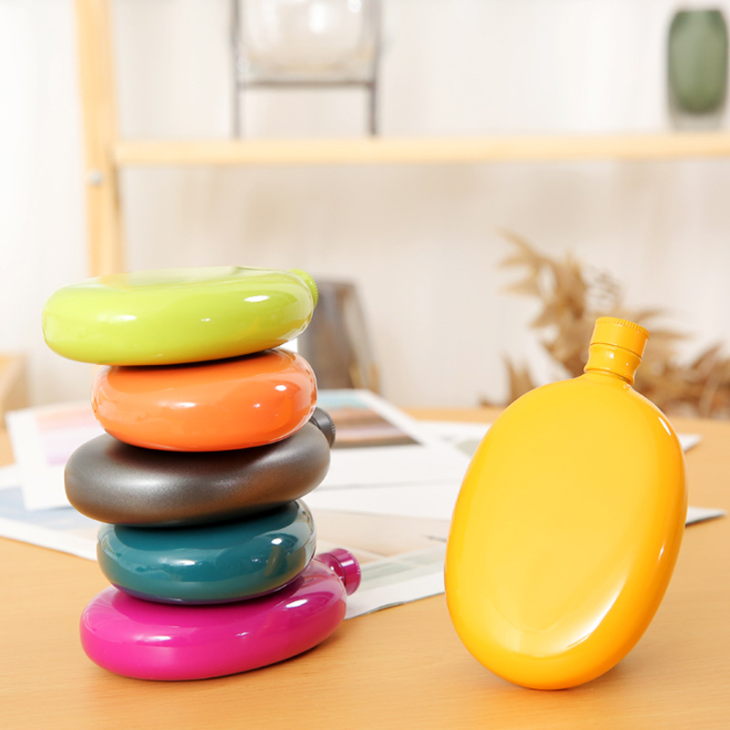 3oz Mini Hip Flask Portable 304 Stainless Steel Round Pocket Flask 0