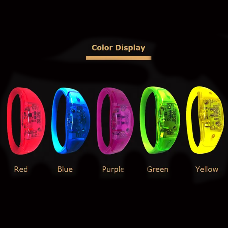 Sound Activated LED Bracelet Set Of Light Up Party Wristbands For Concerts And Events 0