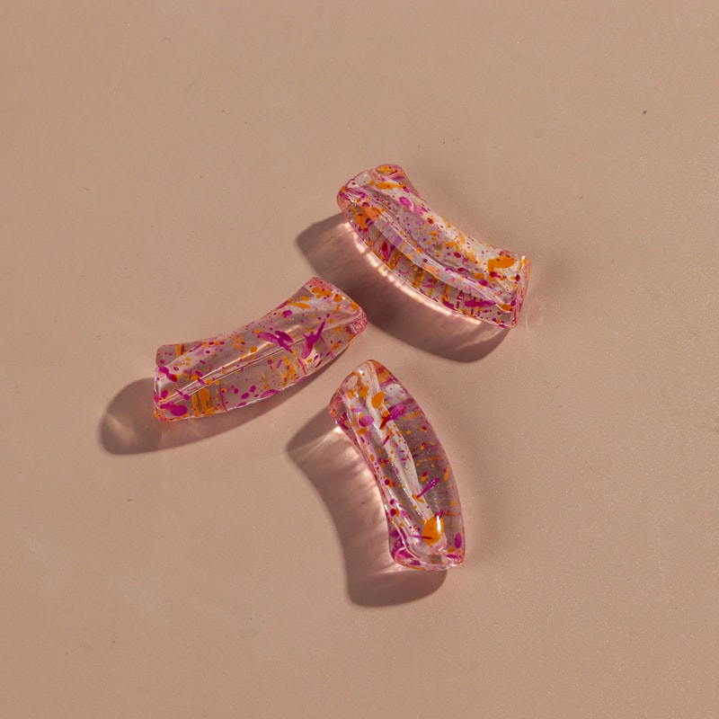 Colorful Acrylic Tube Beads For Bracelets Transparent Bamboo Beads For DIY Jewelry Making 0