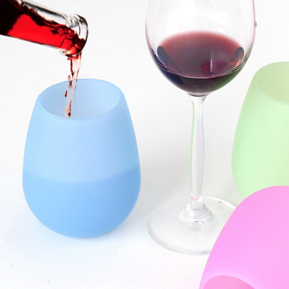 Collapsible Silicone Wine Cup Portable Camping Cup Shatterproof Foldable Travel Drinkware