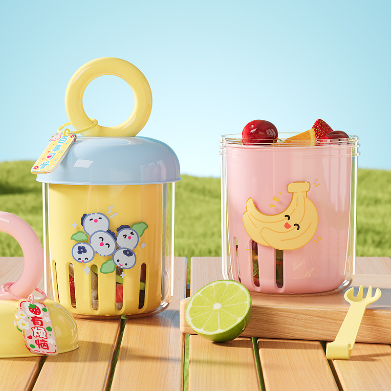 Portable Fruit Cup Leak Proof Yogurt Cup With Fork 2