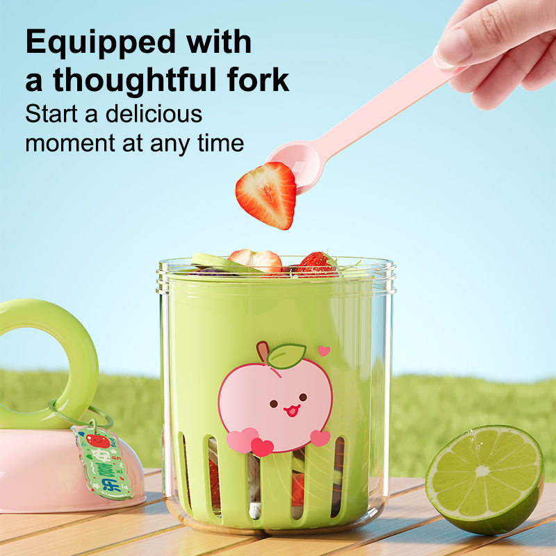 Portable Fruit Cup Leak Proof Yogurt Cup With Fork 4