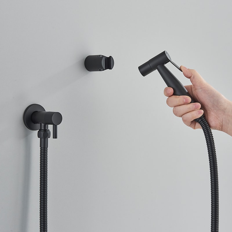 Brushed Gold Handheld Bidet Sprayer Stainless Steel Wall Mount Toilet Cleaner 2