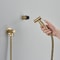 Brushed Gold Handheld Bidet Sprayer Stainless Steel Wall Mount Toilet Cleaner 3