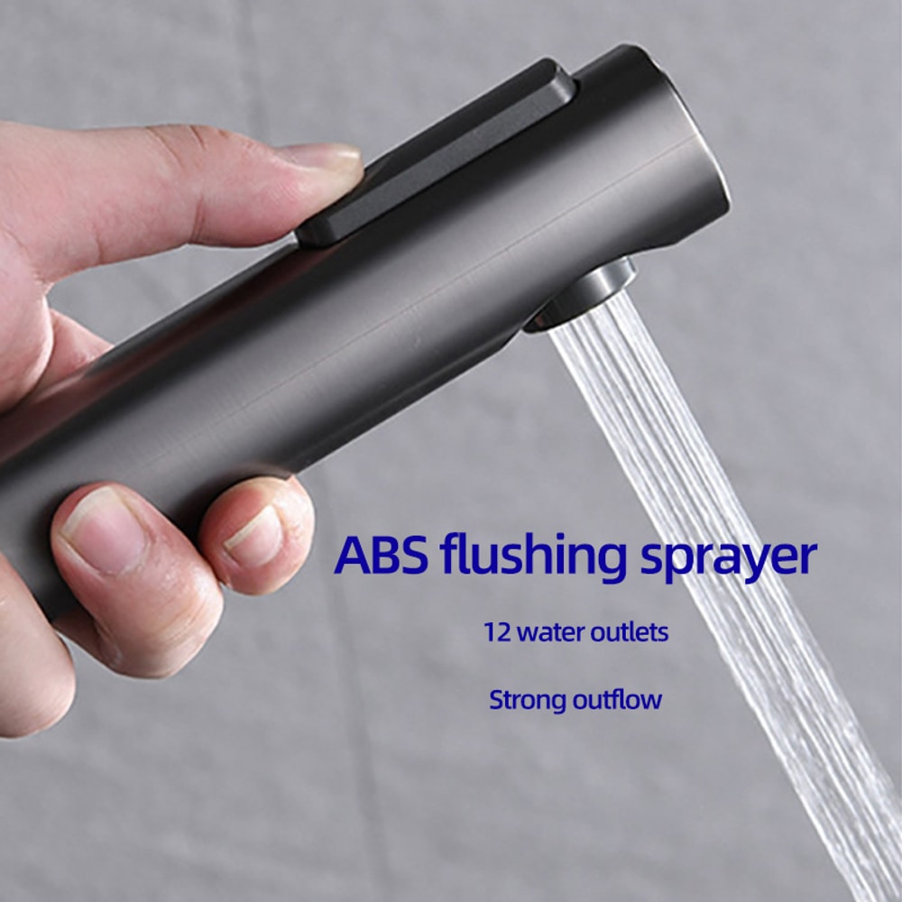 Handheld Bidet Sprayer Set with No Drill Holder and Hose for Toilet Cleaning