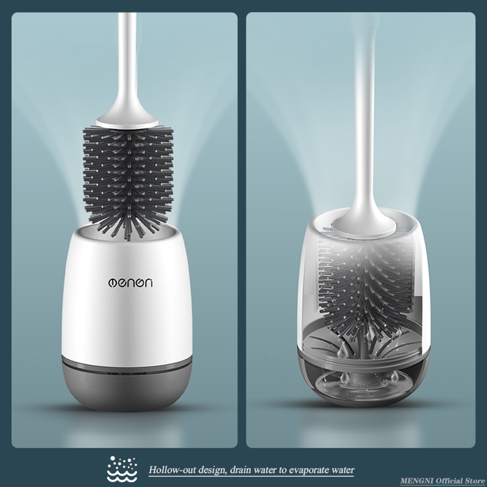 FlexClean Silicone Toilet Brush And Holder For Wall Mount Or Floor Stand 2