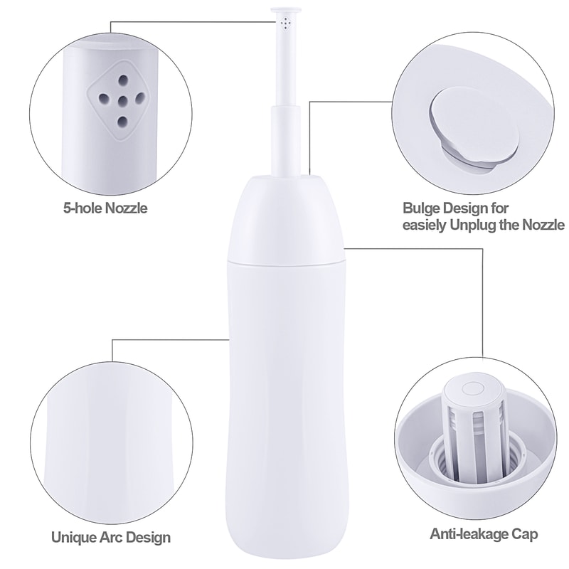Portable Travel Bidet Bottle With Retractable Nozzle And Carry Bag 1