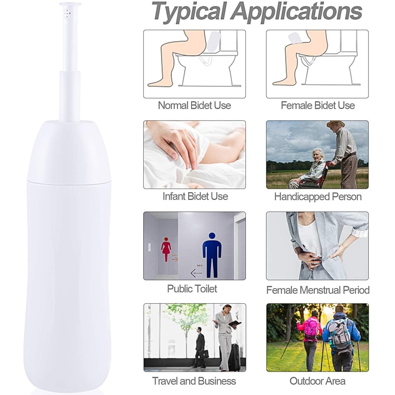 Portable Travel Bidet Bottle With Retractable Nozzle And Carry Bag 2