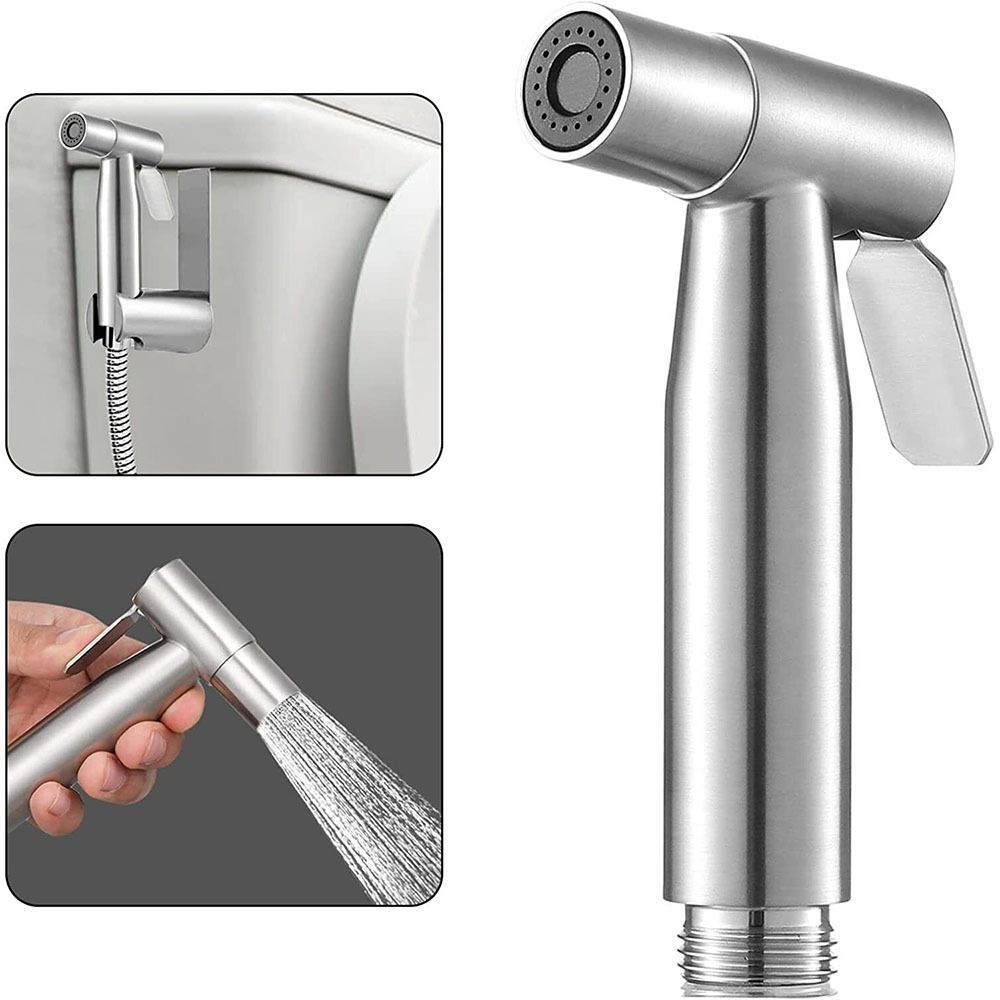 High Pressure Stainless Steel Bidet Sprayer for Toilet Hygienic Handheld Shower with Control