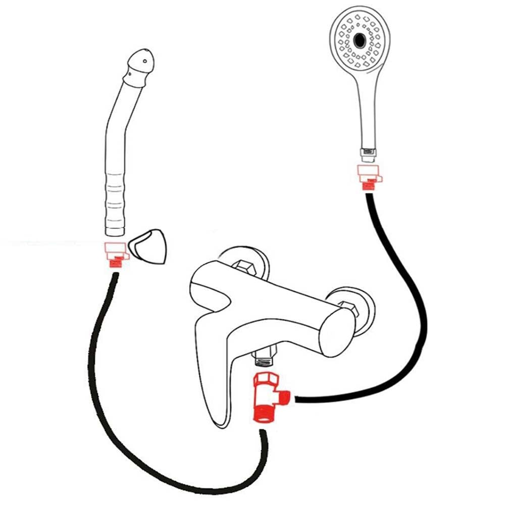 Dual Shower Head Combo With Shower Head Shut Off Valve Handheld Bidet Sprayer 1