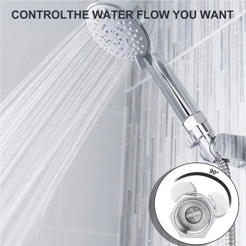 Dual Shower Head Combo With Shower Head Shut Off Valve Handheld Bidet Sprayer 2