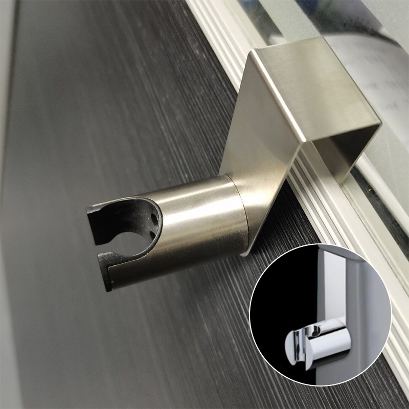 Stainless Steel Shower Head Holder Adhesive Wall Mount No Drill Bathroom Sprayer Hook 1
