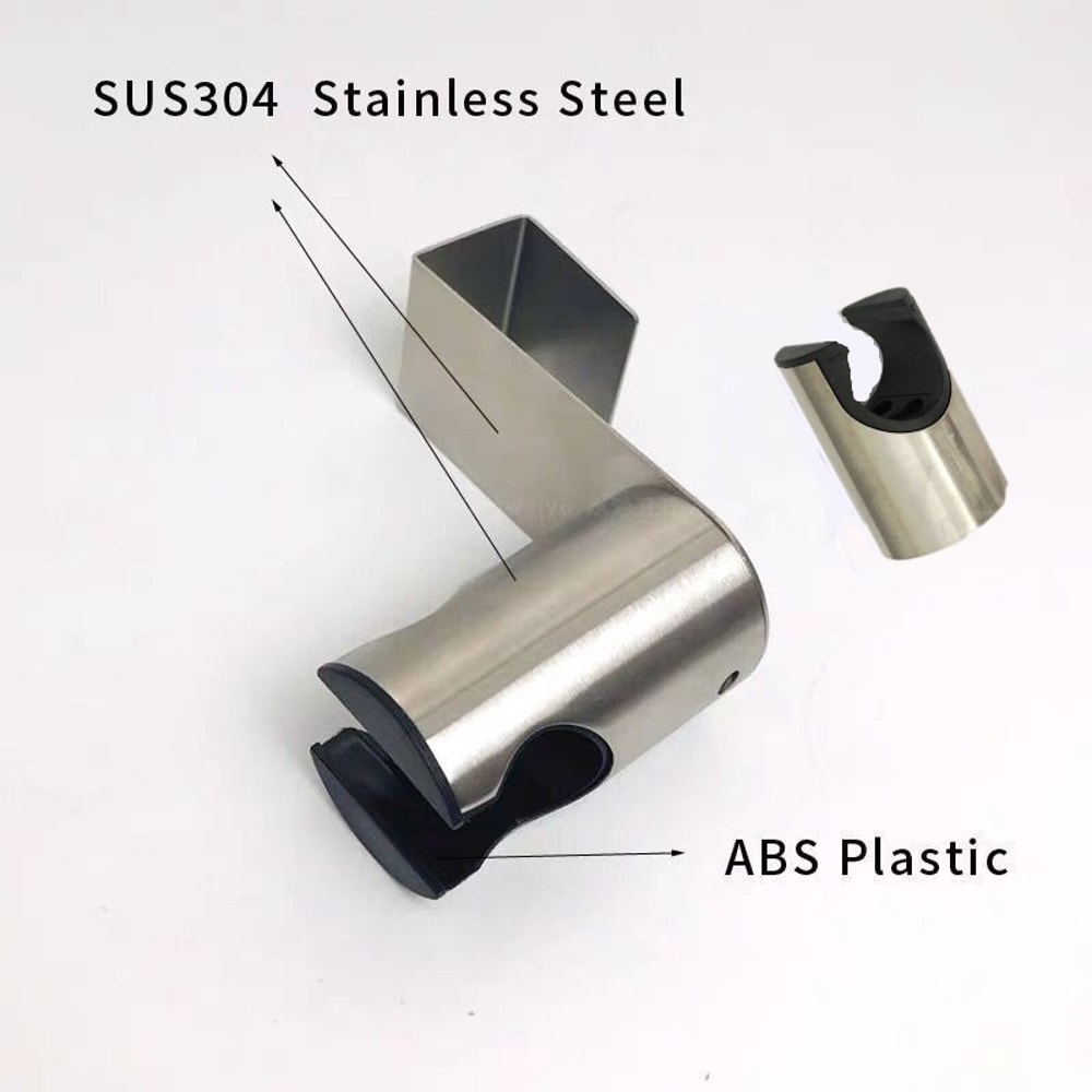 Stainless Steel Shower Head Holder Adhesive Wall Mount No Drill Bathroom Sprayer Hook 2