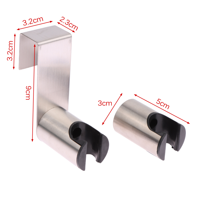 Stainless Steel Shower Head Holder Adhesive Wall Mount No Drill Bathroom Sprayer Hook 4