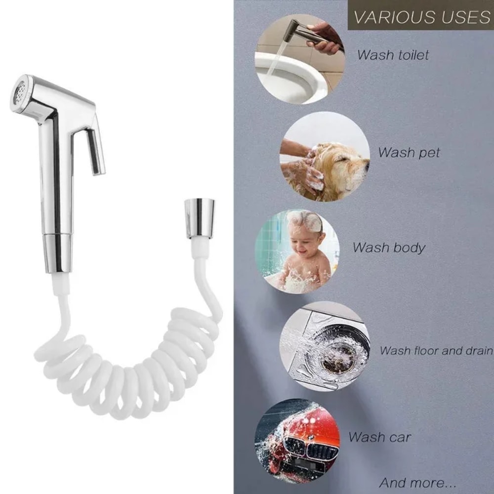 Stainless Steel Handheld Bidet Sprayer For Toilet With Hose And Holder 1