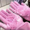 Silicone Dishwashing Gloves with Scrubbers Reusable Heat Resistant Cleaning Gloves