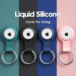 silicone airtag holder keychain protective case for keys bags and luggage