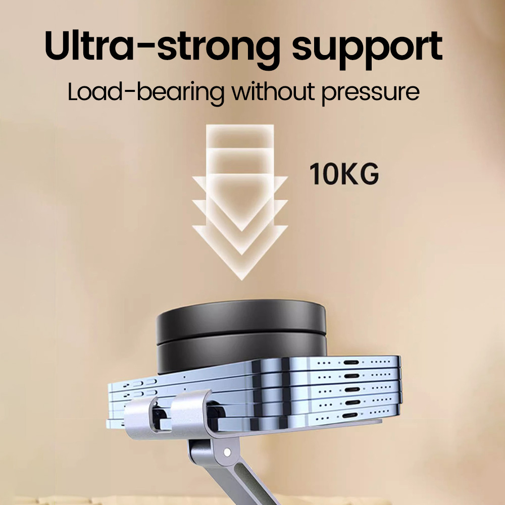 Rotating Phone Stand For Desk Adjustable Foldable Aluminum Holder 2