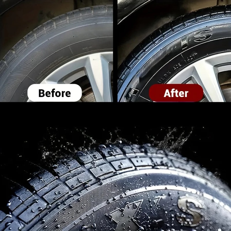Deep Black Tire Wax Restorer For Long Lasting Shine And Crack Protection 3