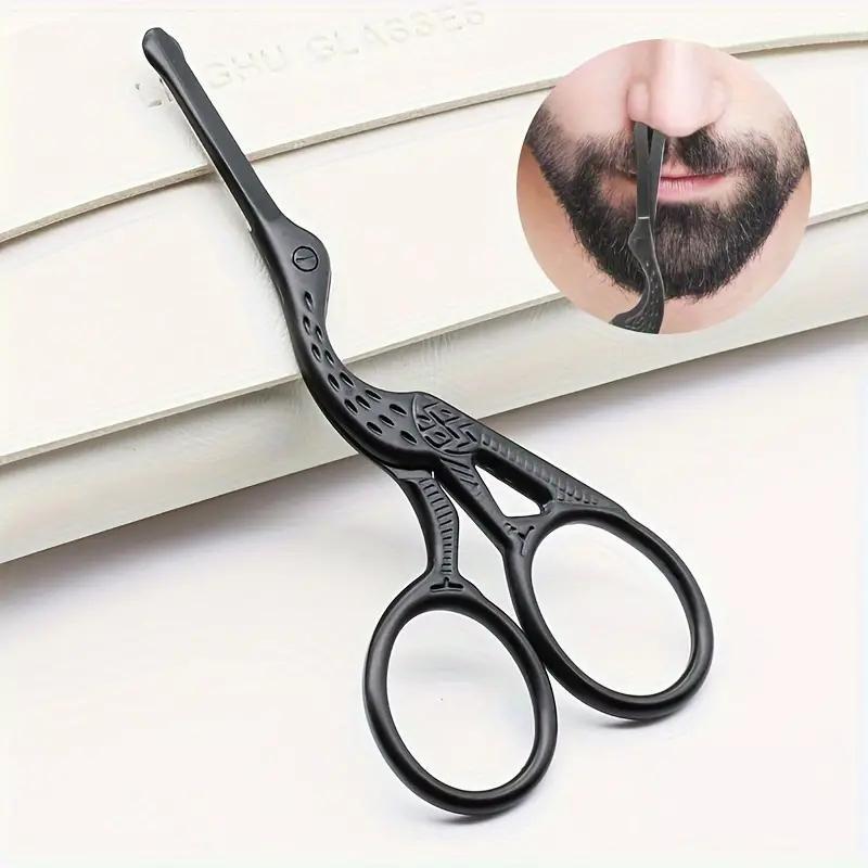 Stainless Steel Nose Hair Scissors with Rounded Tip for Eyebrows Ear Hair and Beard