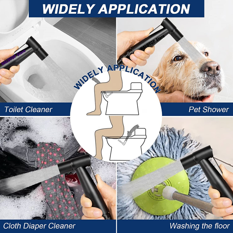 Stainless Steel Handheld Bidet Sprayer For Toilet With Holder 5