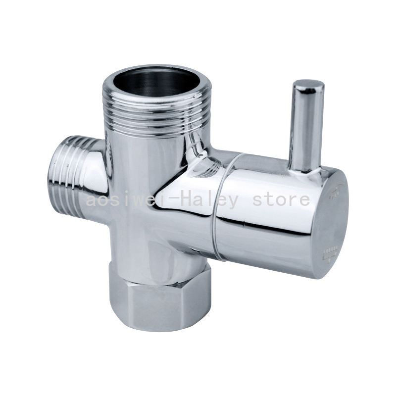 Solid Brass Shower Diverter Valve Way Adapter for Bidet Sprayer and Handheld Shower