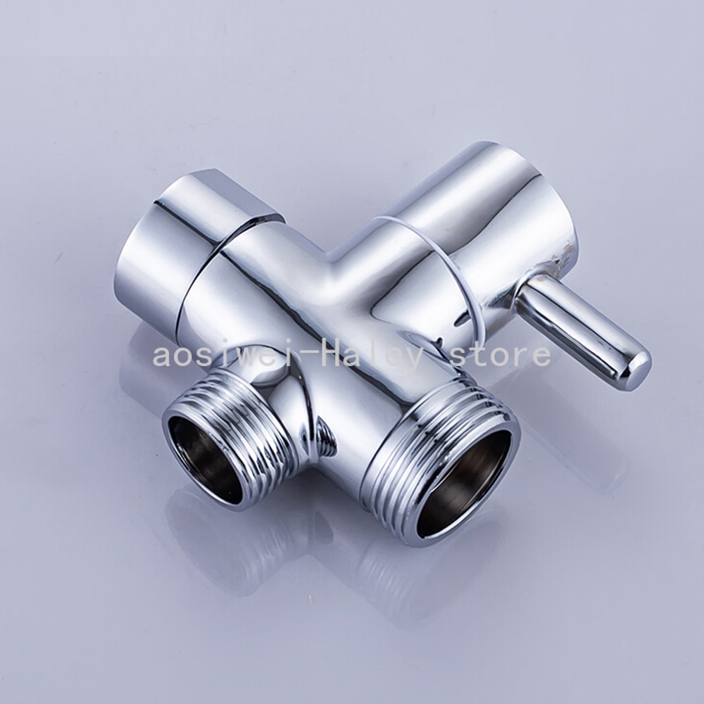 Solid Brass Shower Diverter Valve Way Adapter for Bidet Sprayer and Handheld Shower