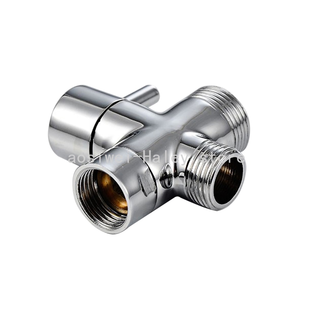 Solid Brass Shower Diverter Valve Way Adapter for Bidet Sprayer and Handheld Shower
