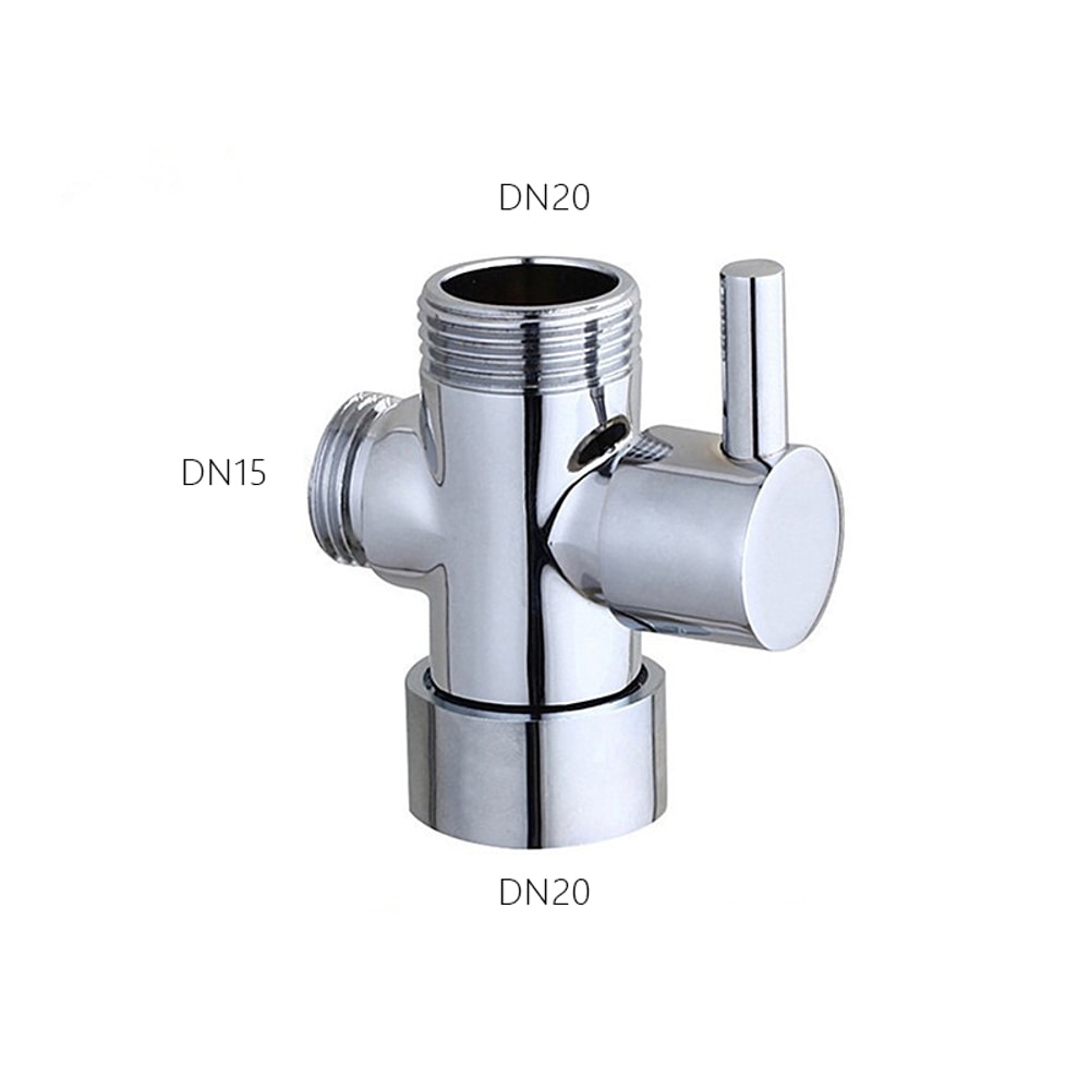 Solid Brass Shower Diverter Valve Way Adapter for Bidet Sprayer and Handheld Shower