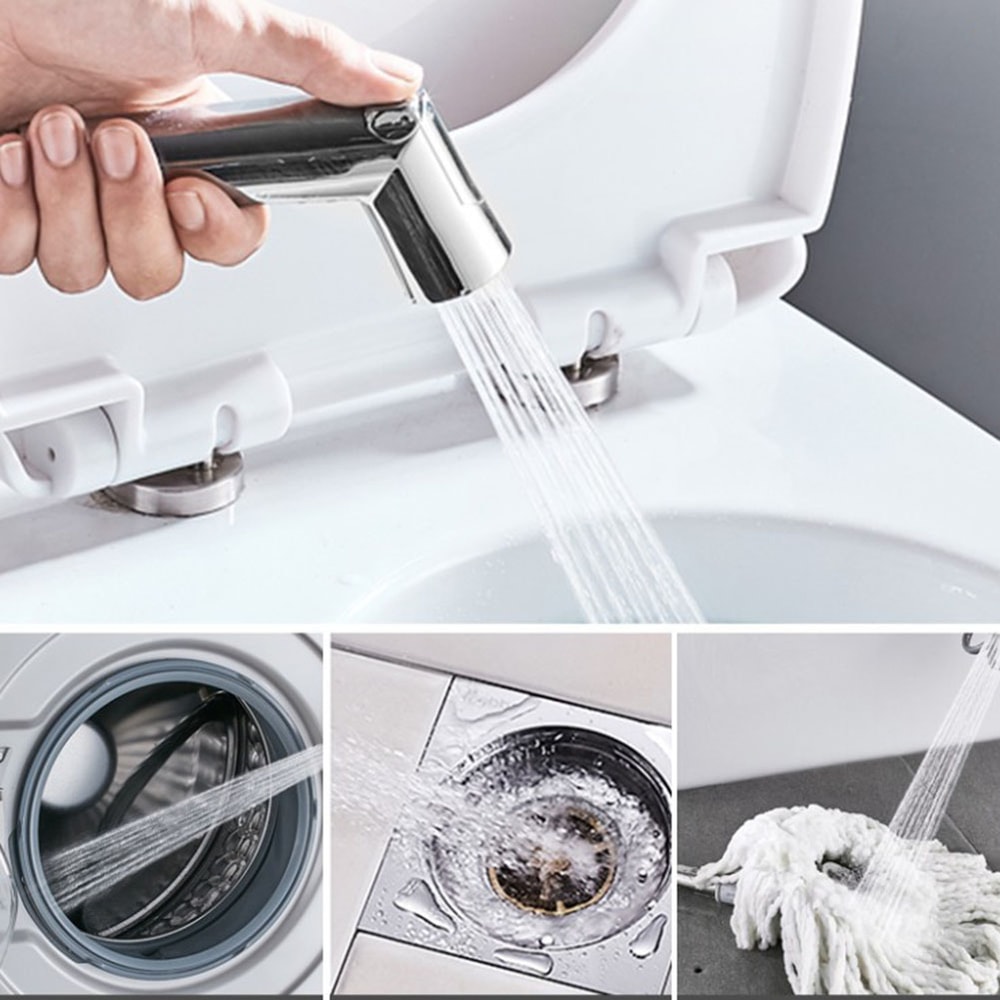 Handheld Bidet Sprayer Nozzle with Adjustable Water Control for Toilet and Hose Fittings
