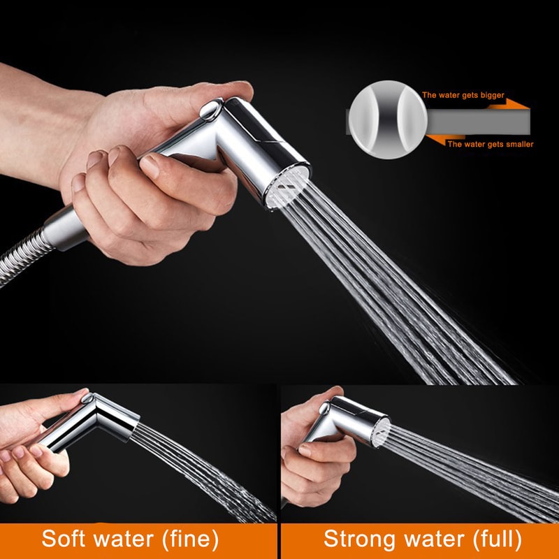 Handheld Bidet Sprayer Nozzle with Adjustable Water Control for Toilet and Hose Fittings