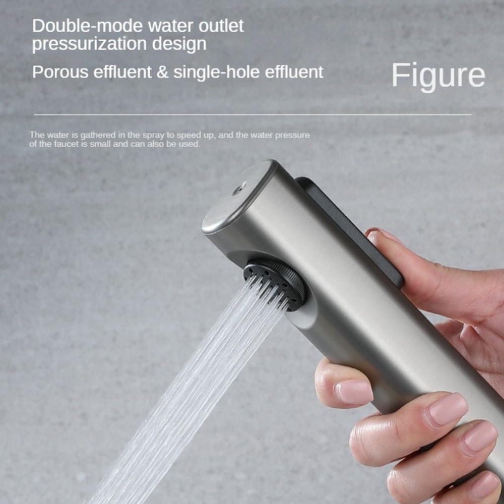 Matte Black Handheld Bidet Sprayer For Toilet With Hose And Holder 2