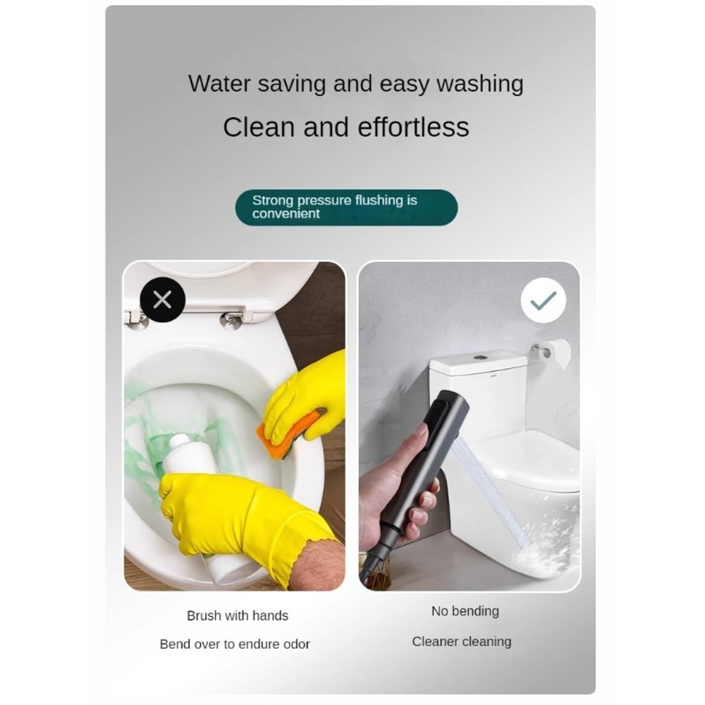 Matte Black Handheld Bidet Sprayer For Toilet With Hose And Holder 4