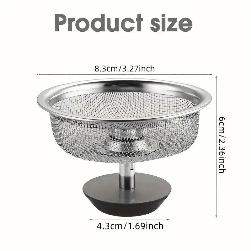 Kitchen Sink Strainer and Sink Stopper Stainless Steel Drain Basket Set