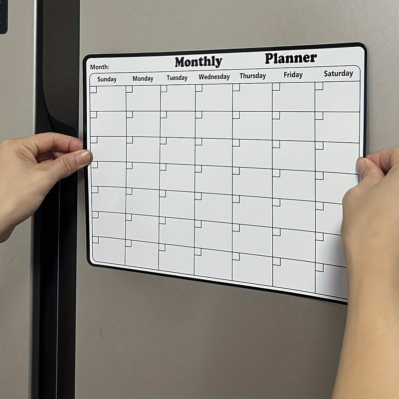 Magnetic Dry Erase Fridge Calendar Monthly Planner for Kitchen Organization