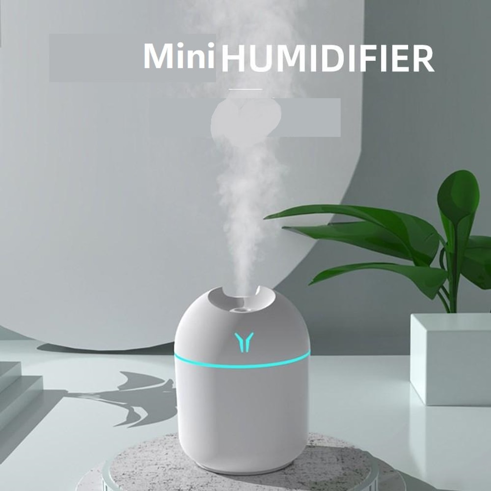 USB Mini Air Humidifier with LED Light for Car Bedroom and Office