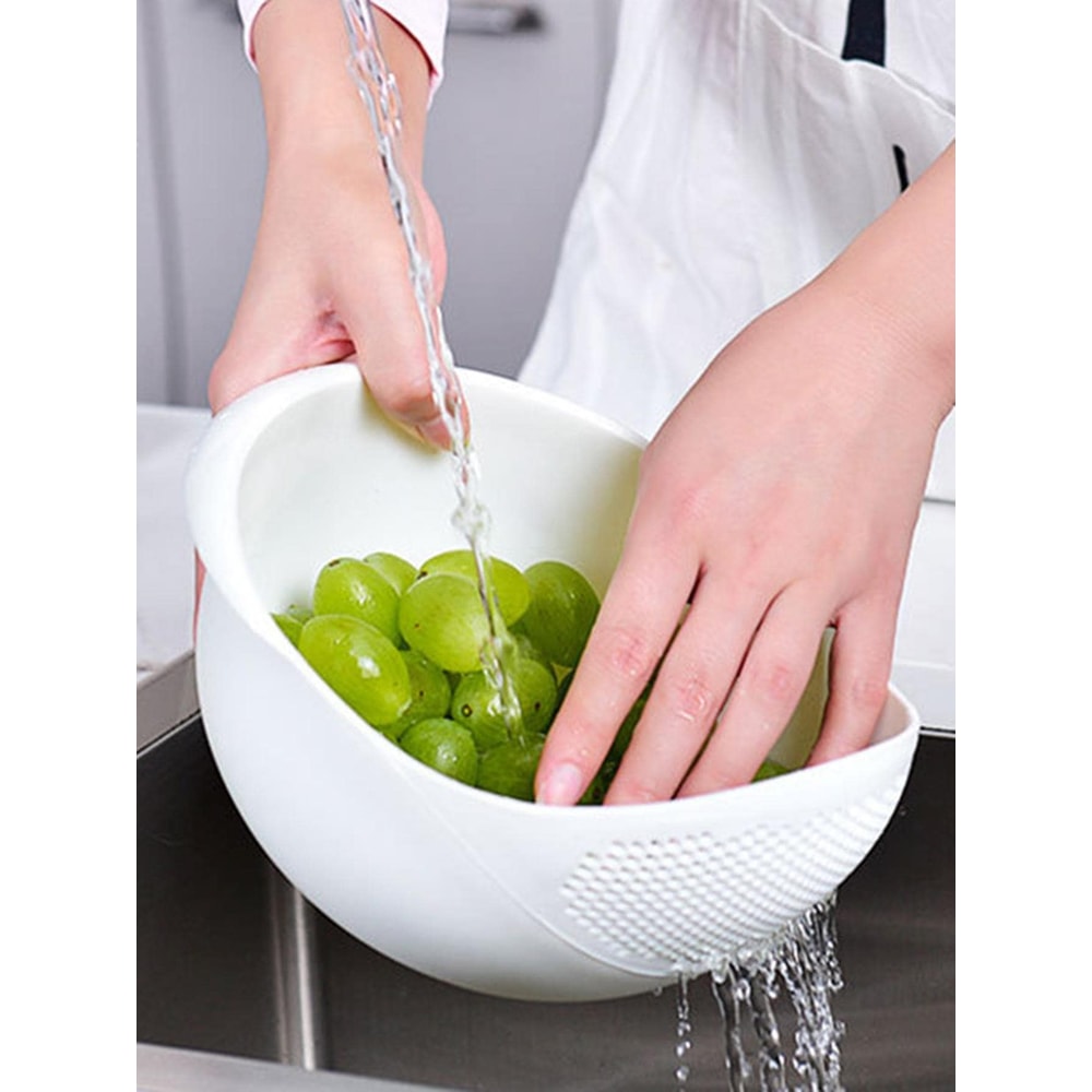 Rice Washing Bowl With Handle Multi Use Colander Bowl For Fruit And Vegetables 1