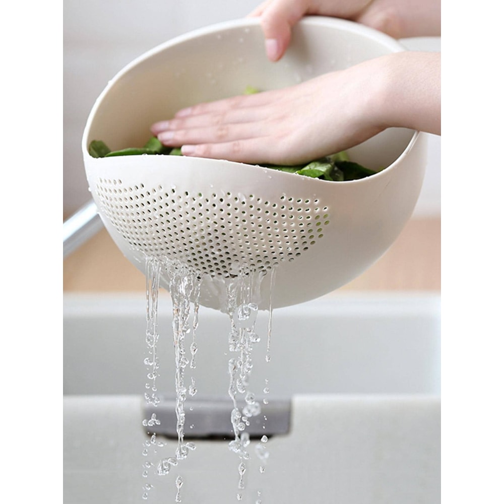 Rice Washing Bowl With Handle Multi Use Colander Bowl For Fruit And Vegetables 2