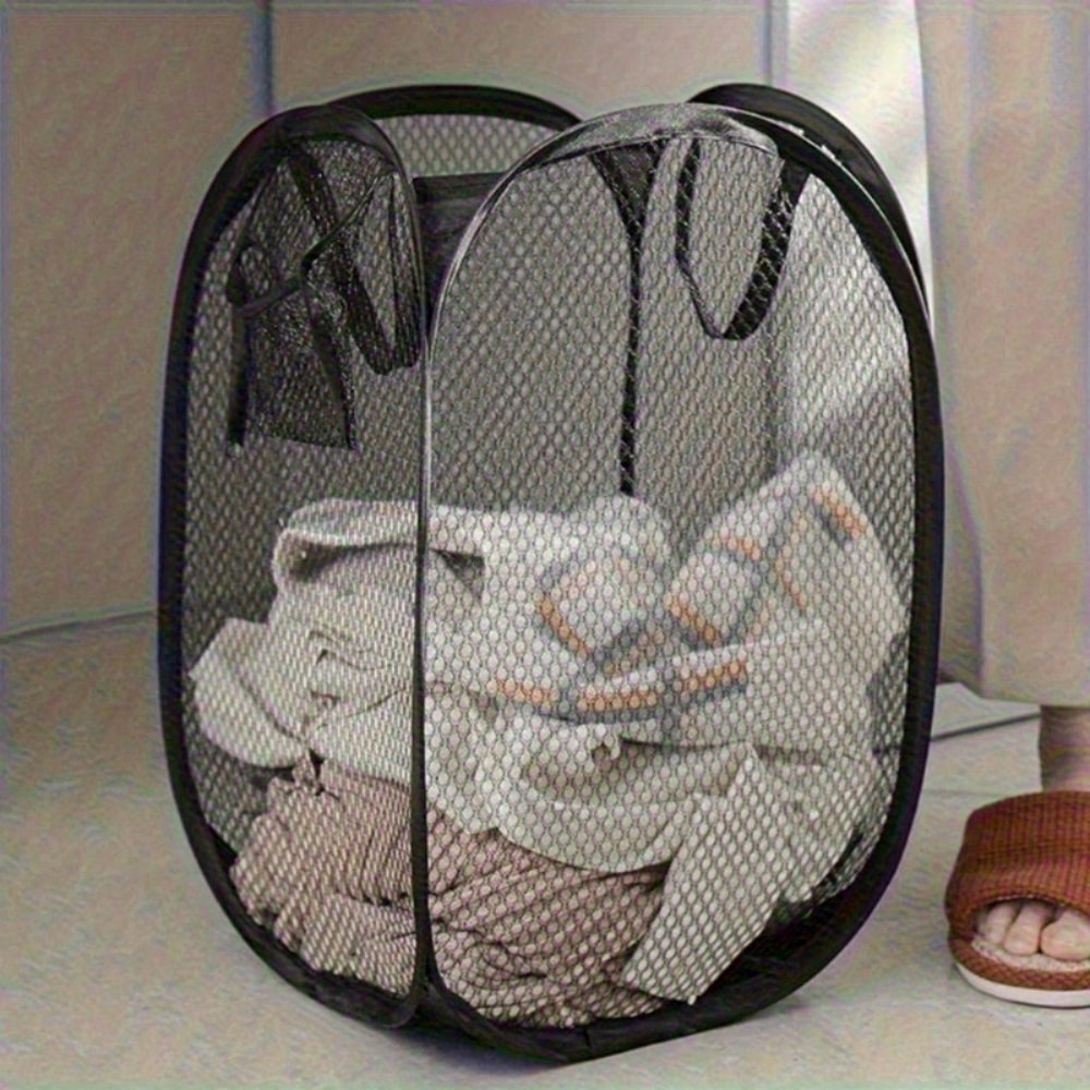 Pop Up Mesh Laundry Hamper Collapsible Laundry Basket for Dorm, Travel and Home