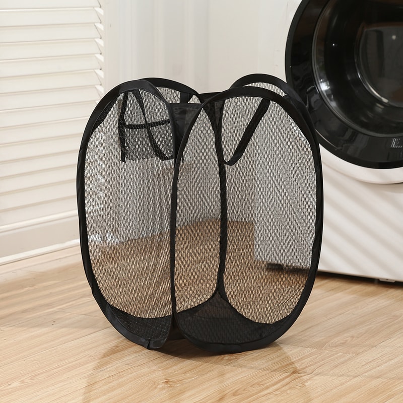 Pop Up Mesh Laundry Hamper Collapsible Laundry Basket for Dorm, Travel and Home