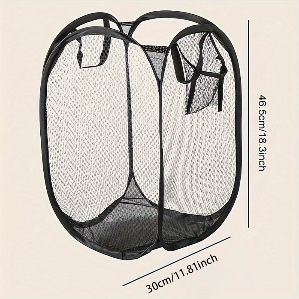 Pop Up Mesh Laundry Hamper Collapsible Laundry Basket for Dorm, Travel and Home