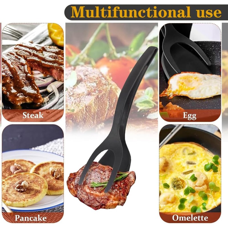Egg Flipper Spatula Tongs for Non Stick Pans Pancakes Fish and Omelets