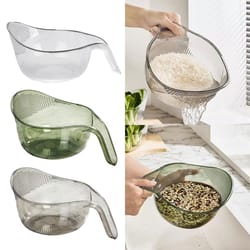 quick drain rice washing bowl plastic colander for rice, fruit and vegetables