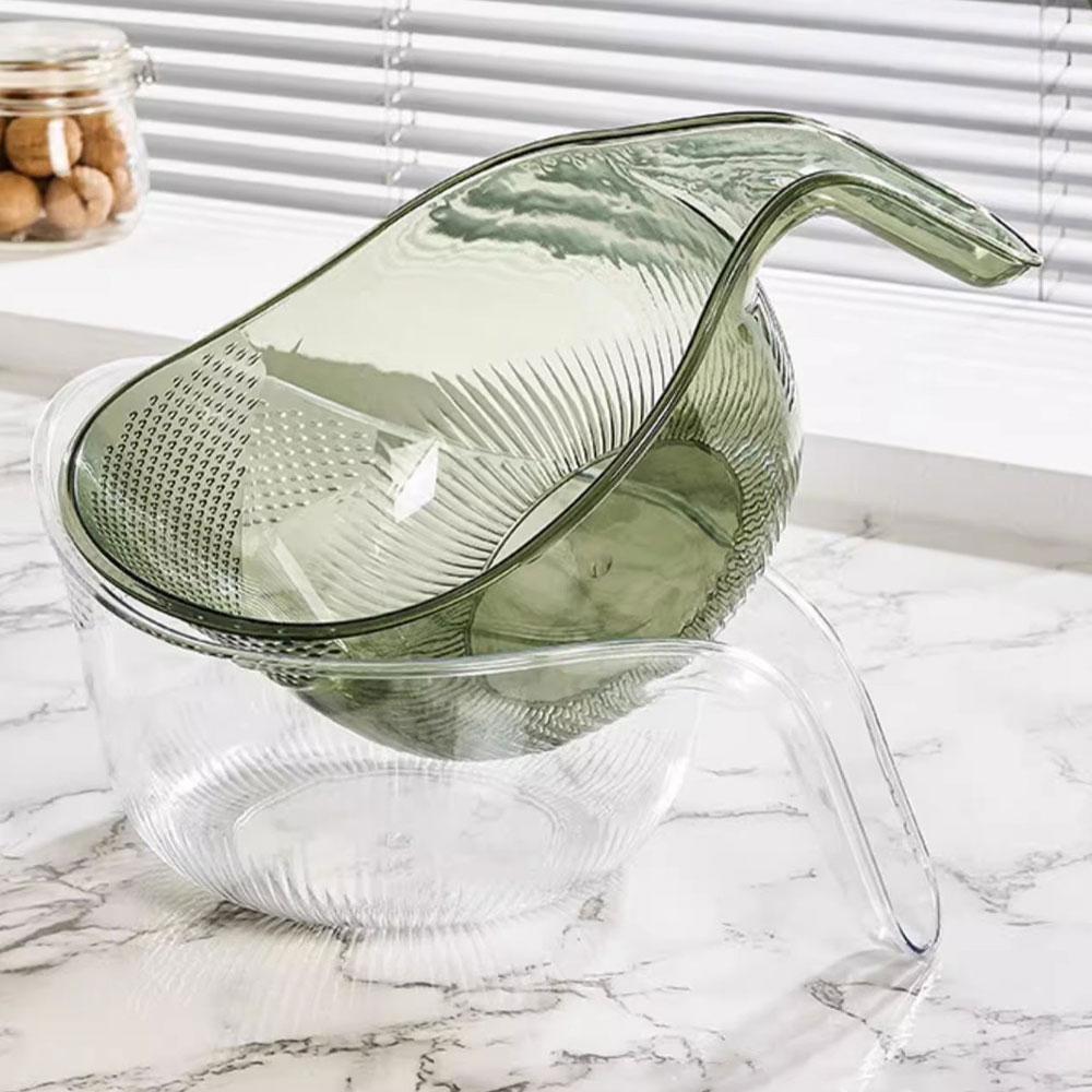 Quick Drain Rice Washing Bowl Plastic Colander for Rice, Fruit and Vegetables