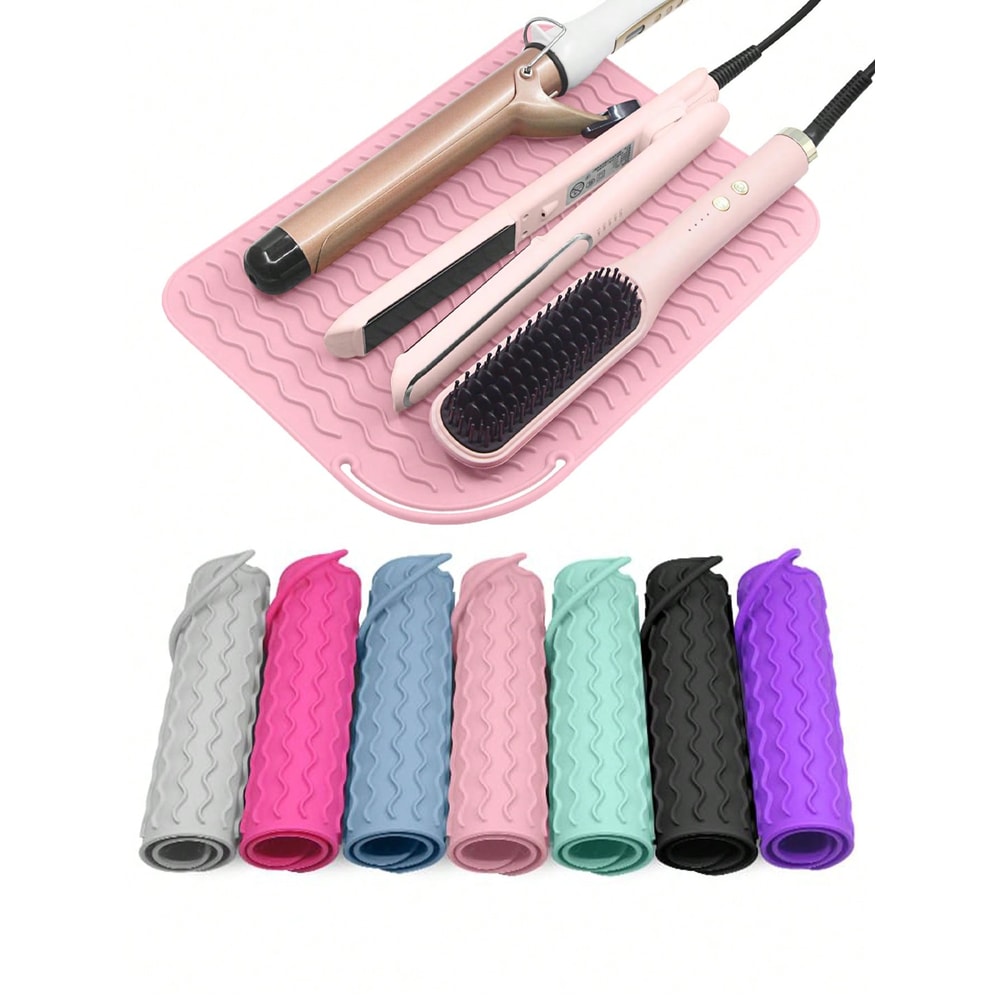 Large Silicone Heat Resistant Mat and Travel Pouch for Flat Iron and Curling Iron