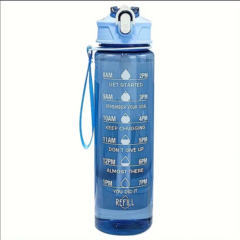 Motivational Water Bottle With Time Marker Leak Proof BPA Free Gym Bottle 4
