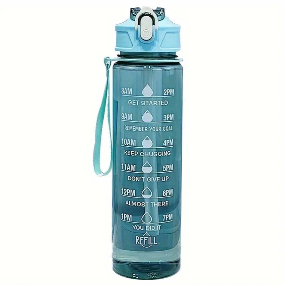Motivational Water Bottle With Time Marker Leak Proof BPA Free Gym Bottle 6
