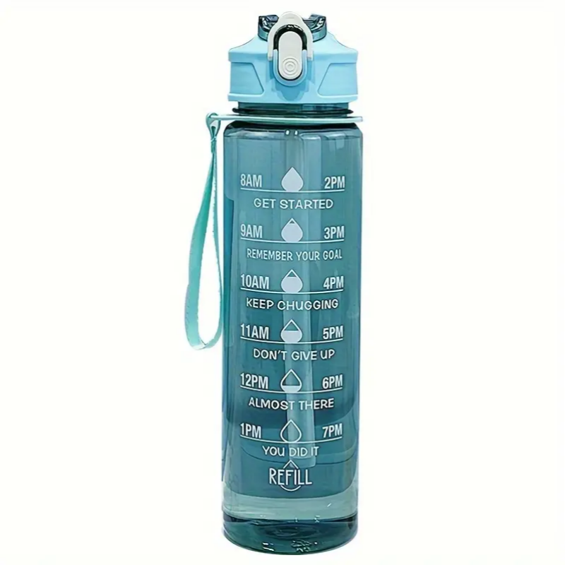 Motivational Water Bottle With Time Marker Leak Proof BPA Free Gym Bottle 6