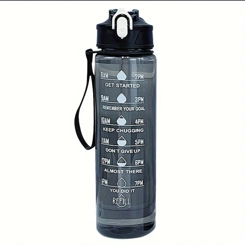 Motivational Water Bottle With Time Marker Leak Proof BPA Free Gym Bottle 8